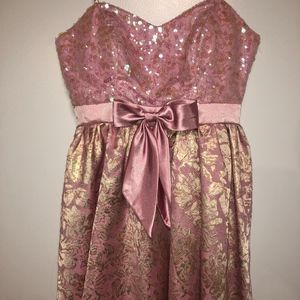 Pink and Gold Sequenced Dress